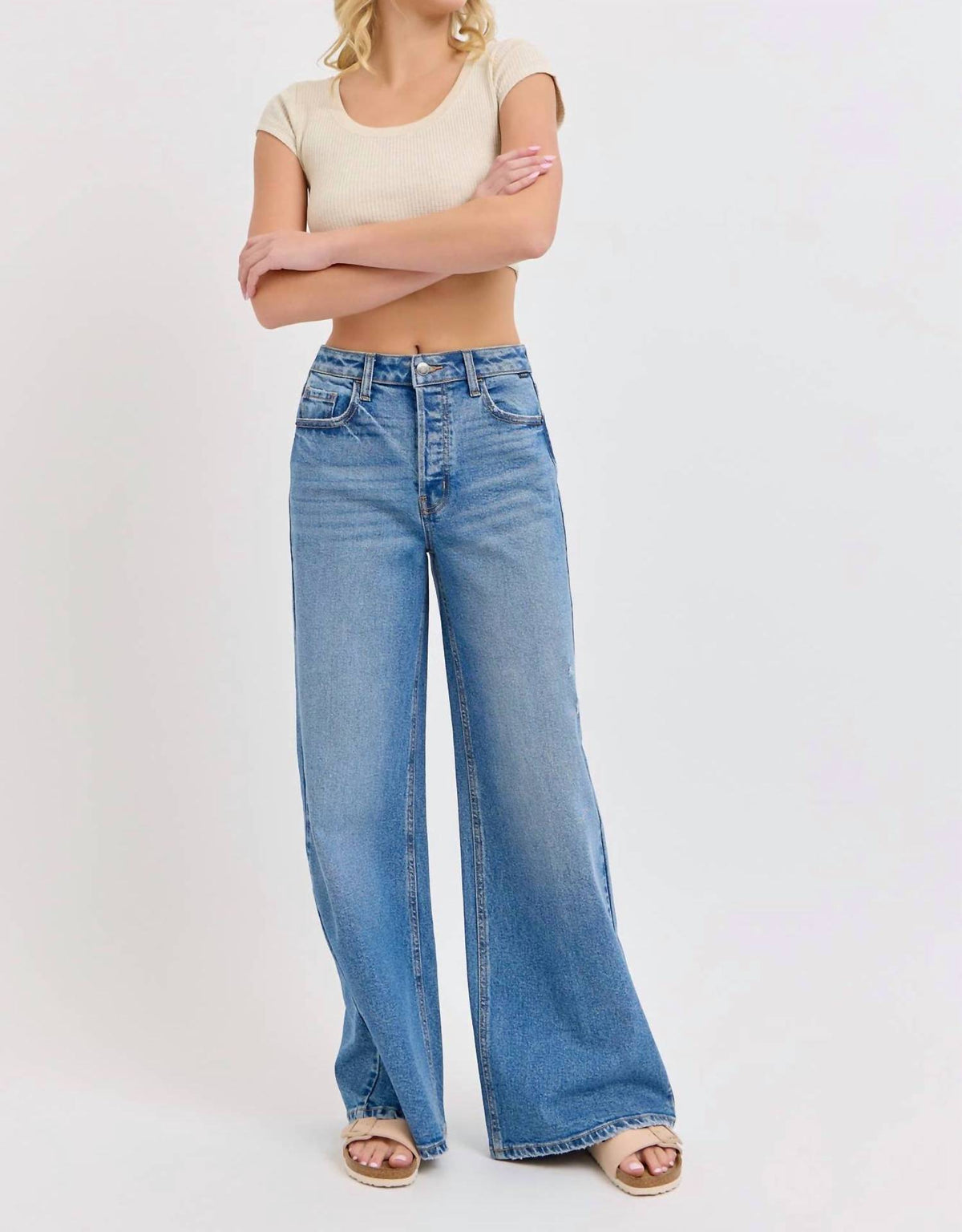 Cello - Broke Girl High Rise Wide Leg Jean