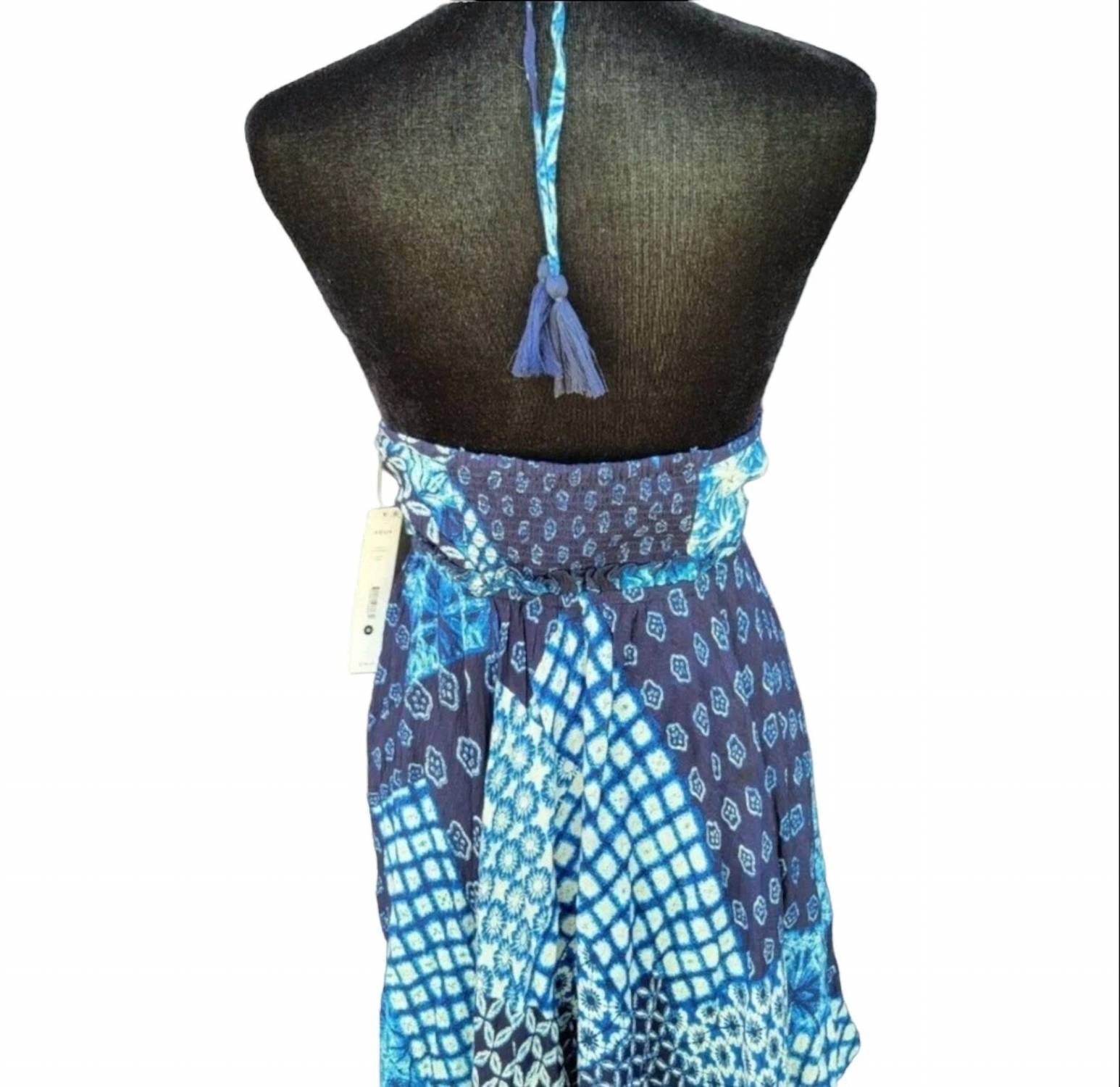 Aqua - Asymmetrical Rayon Floral Dress