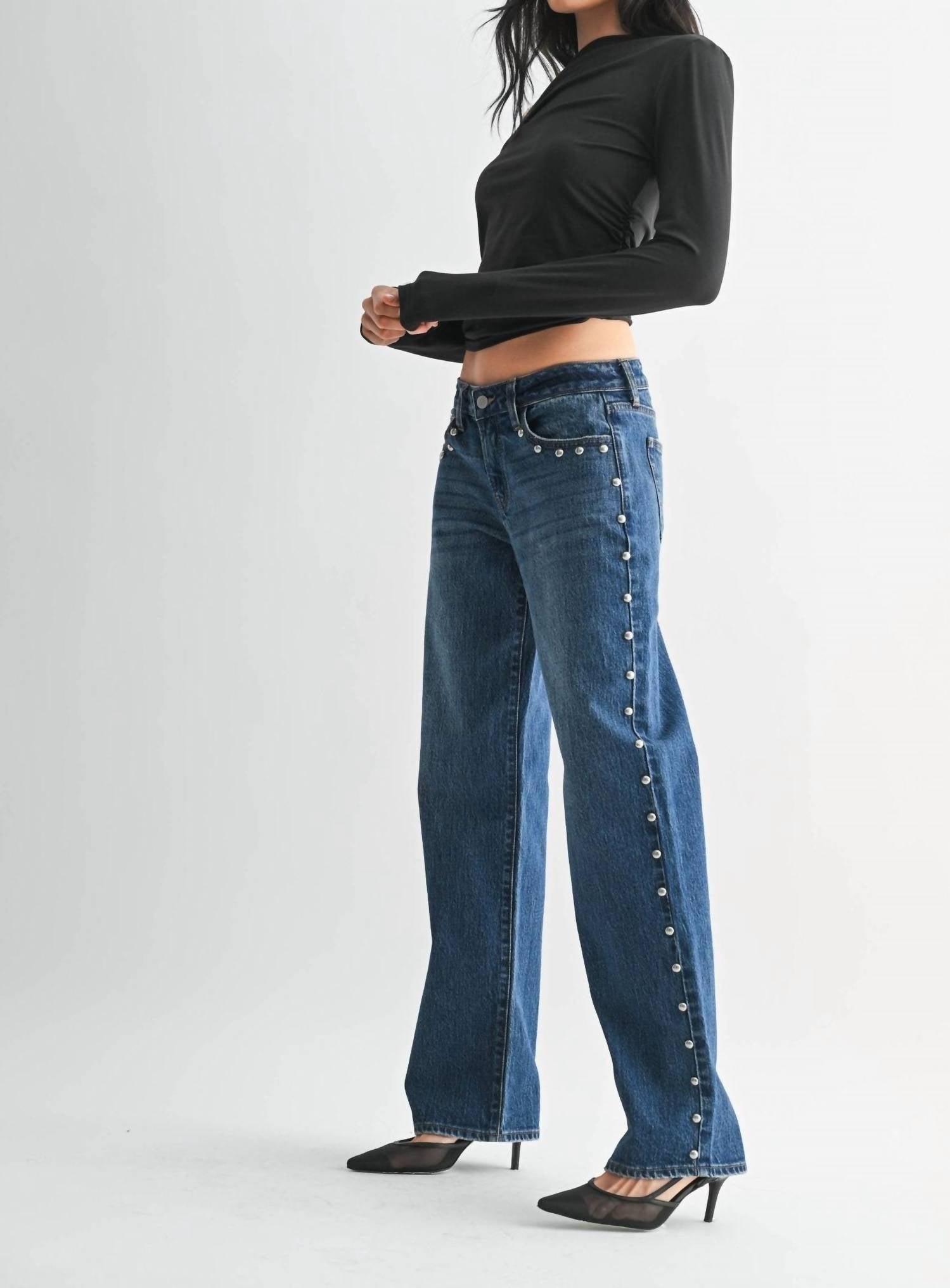 Jbd. - Low Rise Studded Baggy Jean