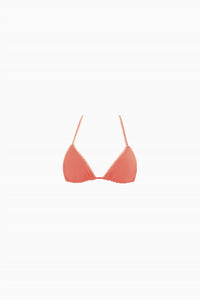 Luli Fama Luxe Stitch Seamless Triangle Bikini Top in azafran - women's swimwear - alternate view