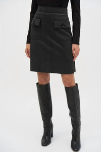 Joseph Ribkoff - Scuba Suede A-line Pull-on Mini Skirt