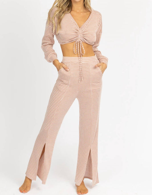 TIE CROP + FRONT SLIT PANT SET