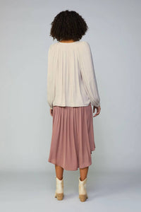 Current Air - Gathered Split Neck Blouse