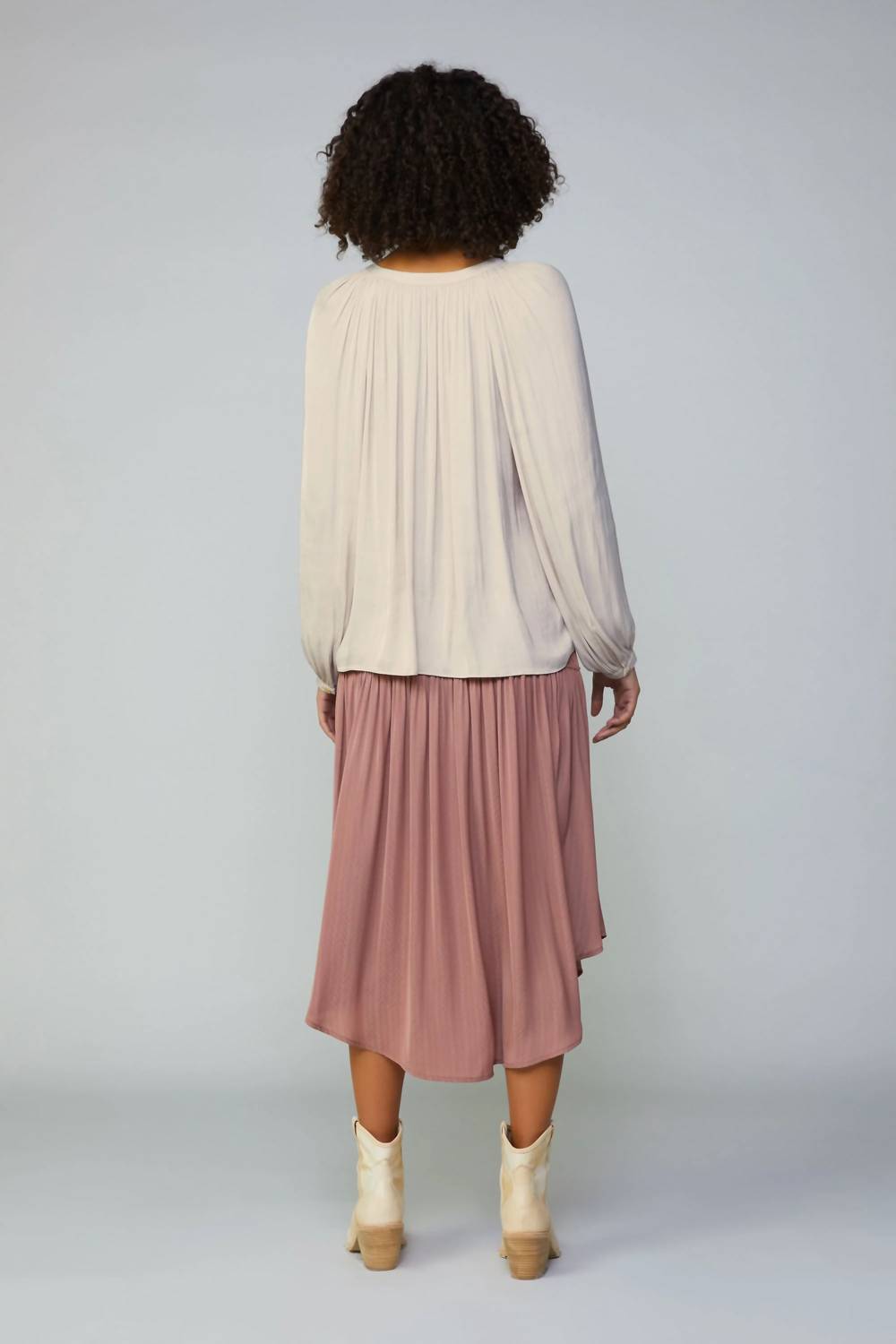 Current Air - Gathered Split Neck Blouse