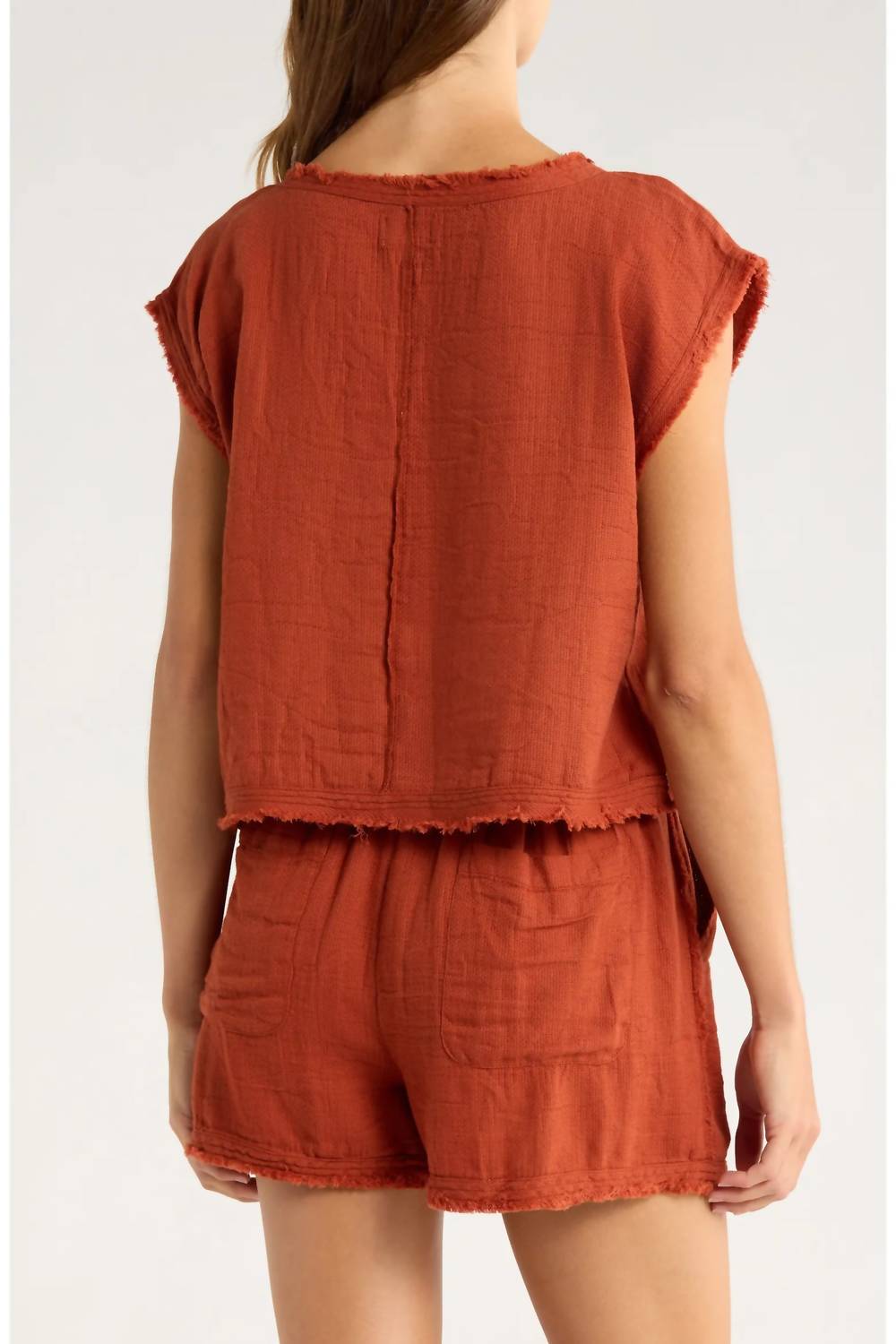 Elan - Cap Sleeve Crop Top