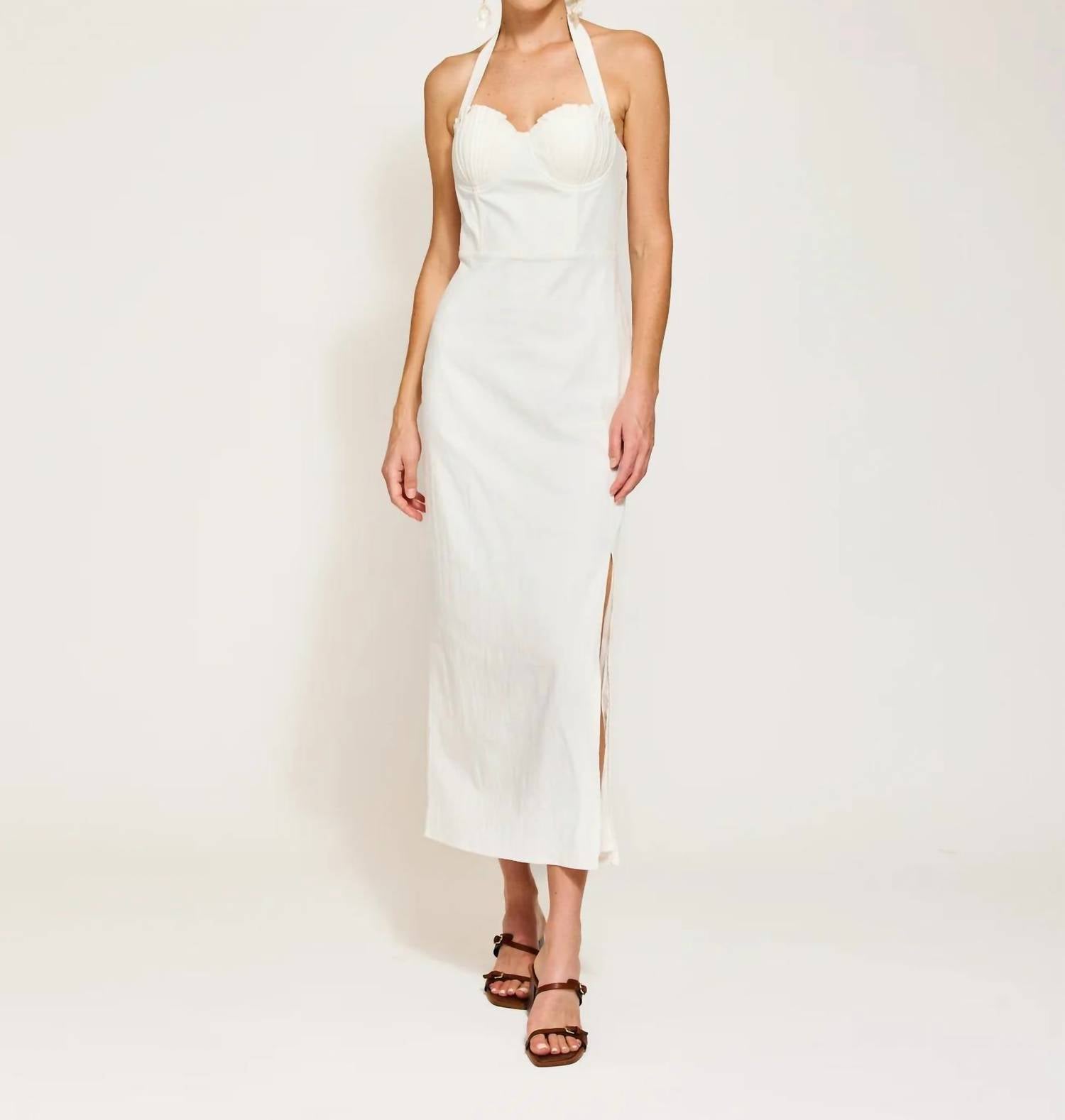 Line And Dot - Fable Halter Shell Bodice Dress