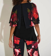 Joseph Ribkoff - Floral Boat Neck Chiffon Sleeves Top