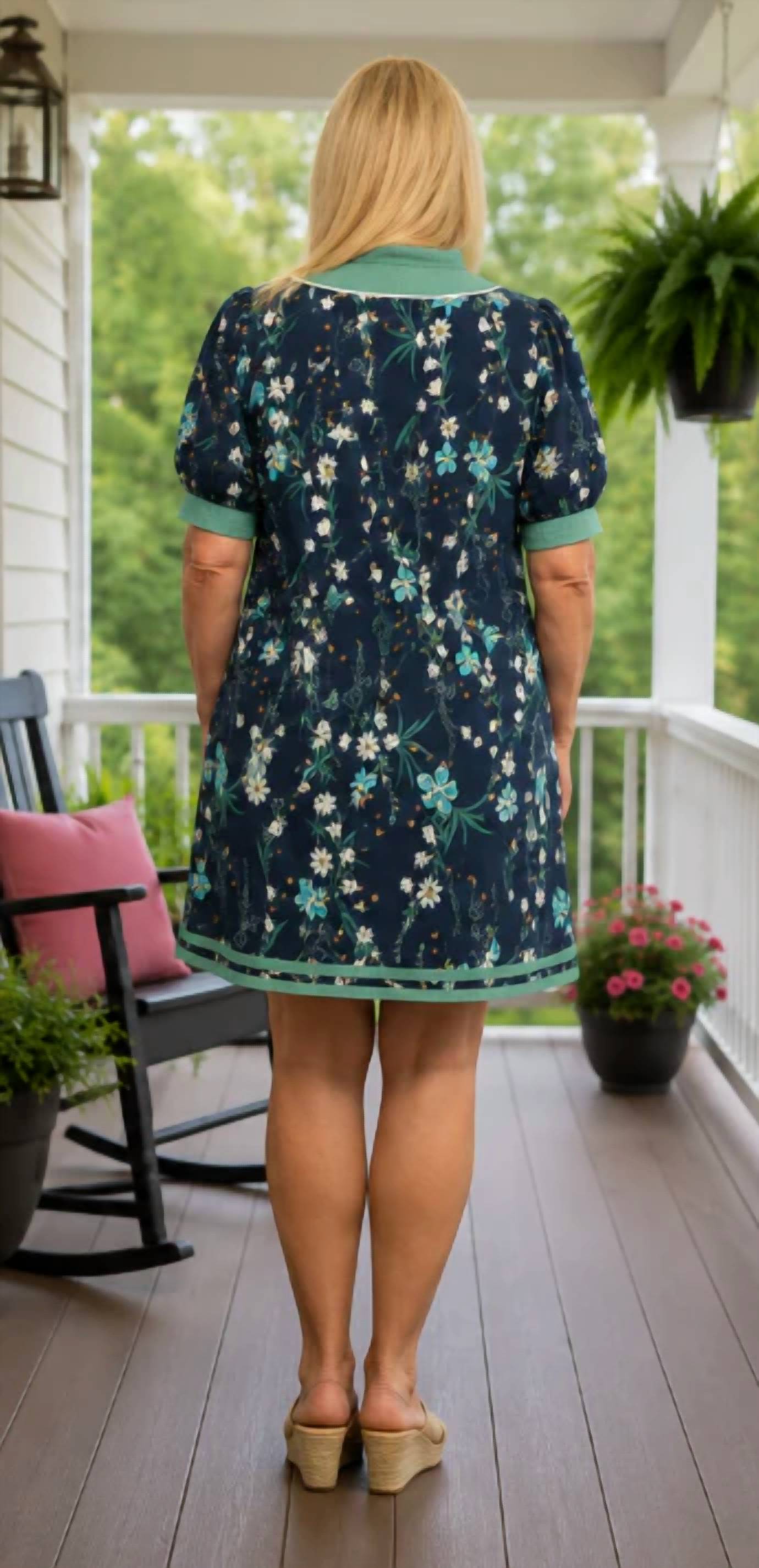 Umgee - Petal Pop Puff Sleeve Mini Dress