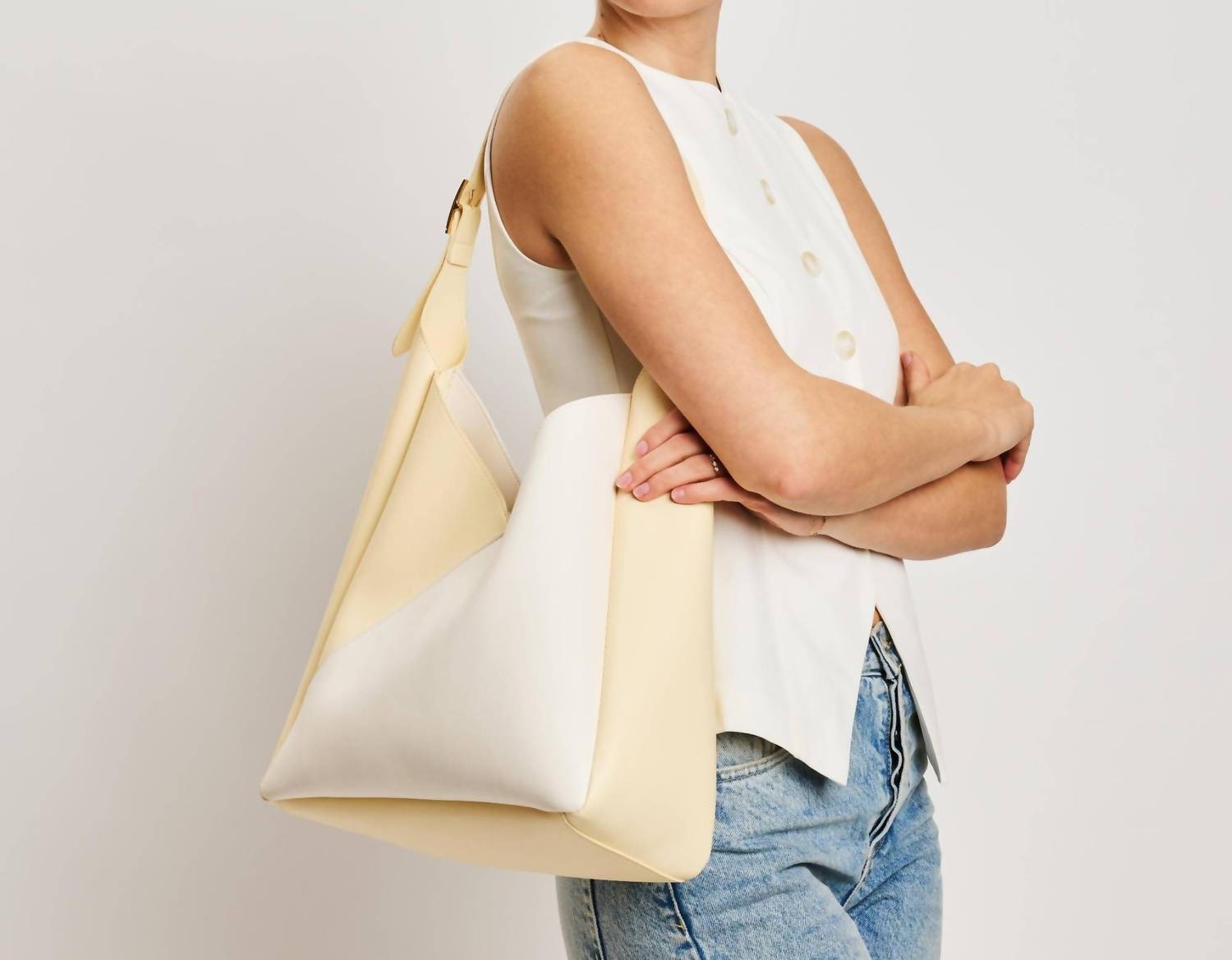 Moda Luxe - Frannie Two-tone Hobo Handbag