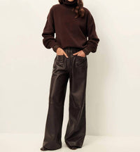 Sessun Manha Leather Pants in brown - women's pants