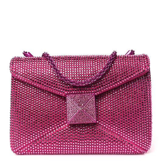 Valentino Garavani - Women's Crystal Suede Embellished Clutch