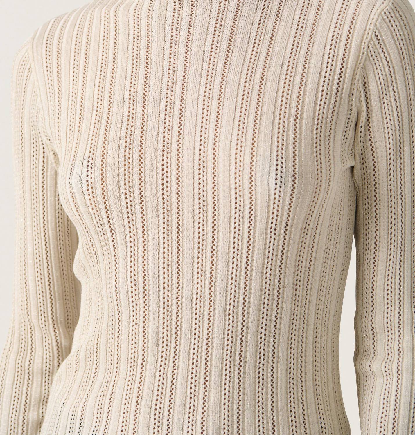 Soaked In Luxury - Laisa Metallic Turtleneck Pullover Sweater