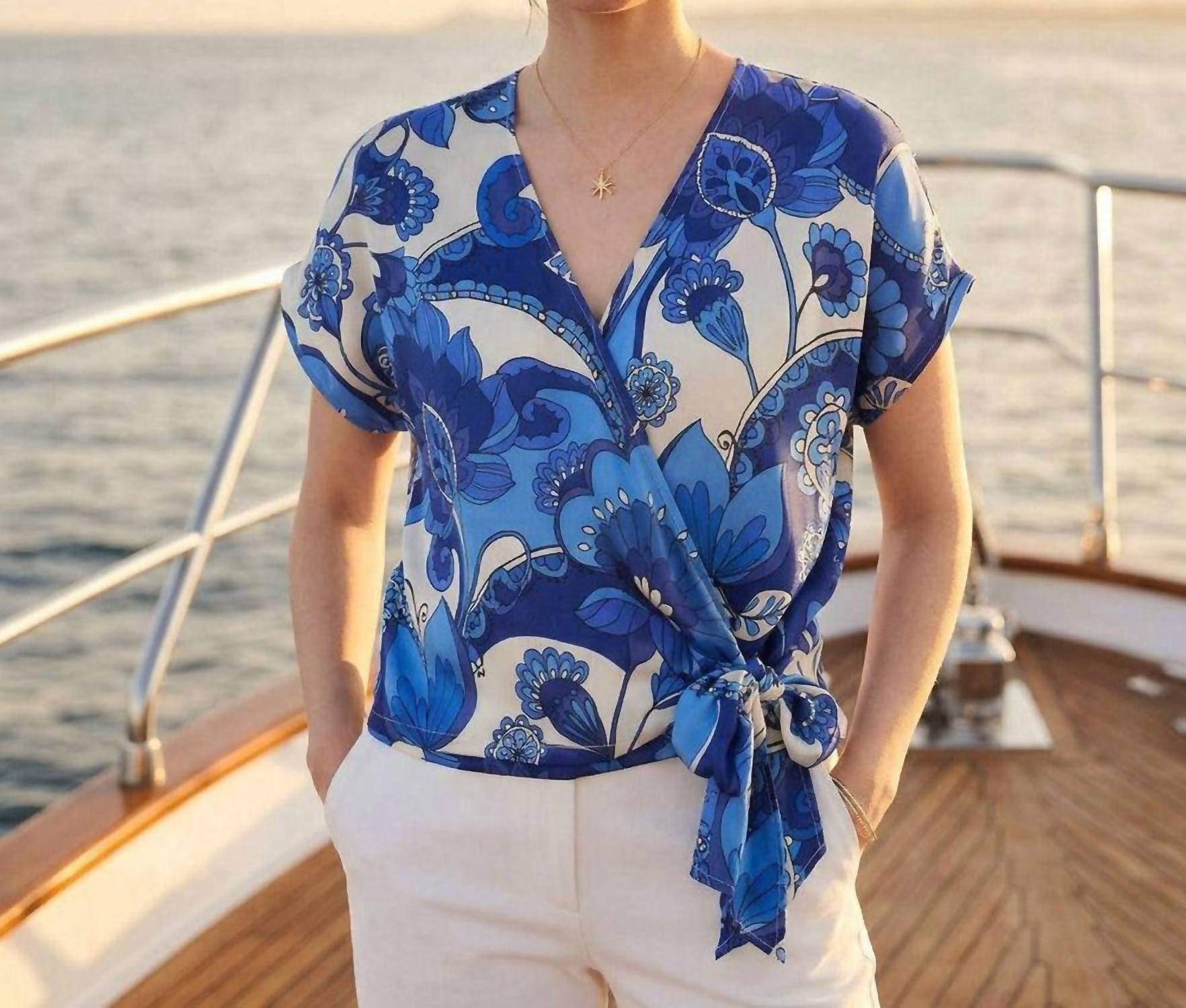 Karen Kane - Blouson Wrap Tie Top