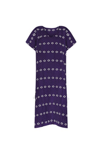 mer st. barth Capucine Maxi Caftan Dress in navy embroidery - women's dress - alternate view