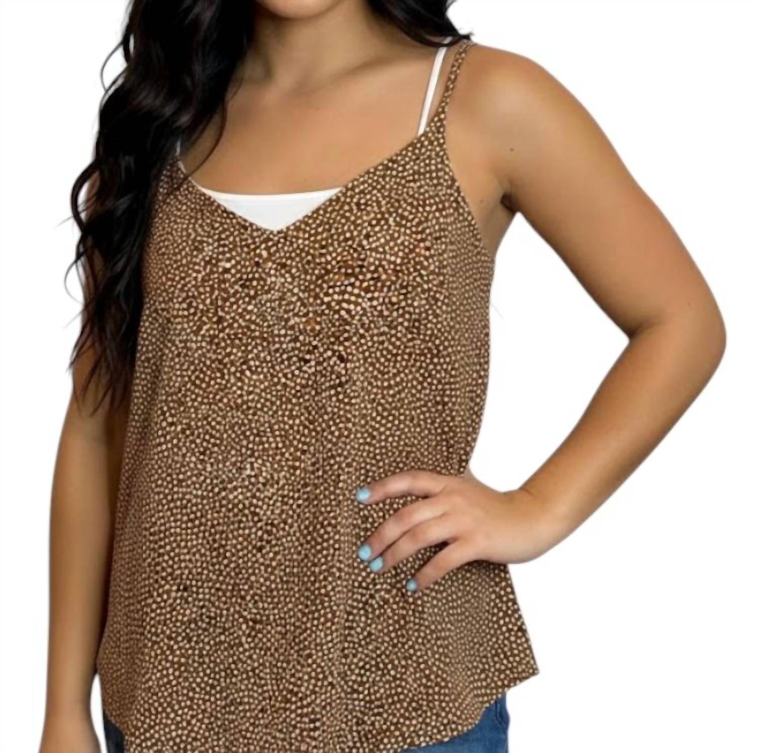 Blu Pepper - V-neck Dot Cami Top