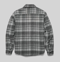 Surfside Supply Men's Skip Sherpa Line Shirt Jacket in grey combo - men's jacket - detail view
