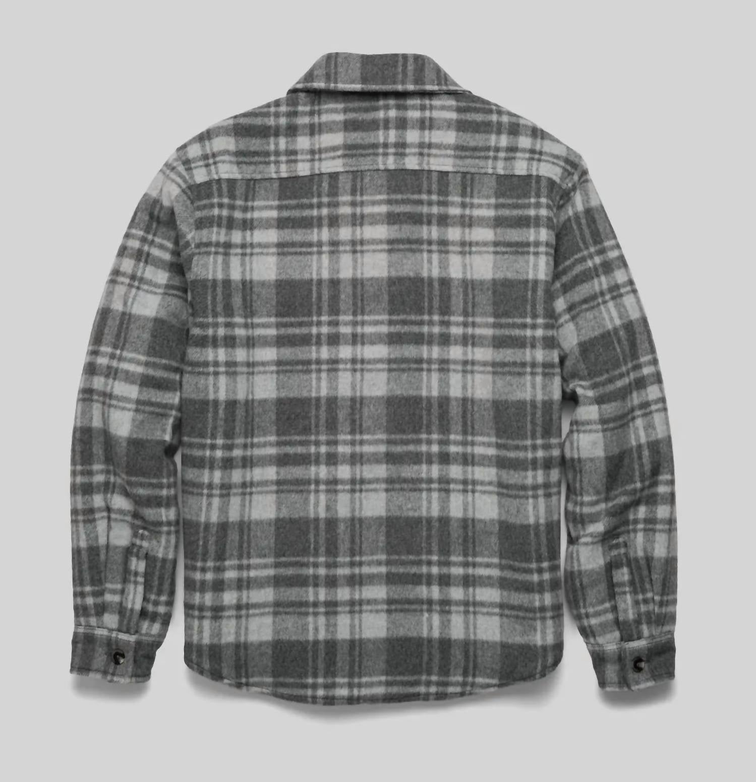 Surfside Supply Men's Skip Sherpa Line Shirt Jacket in grey combo - men's jacket - detail view