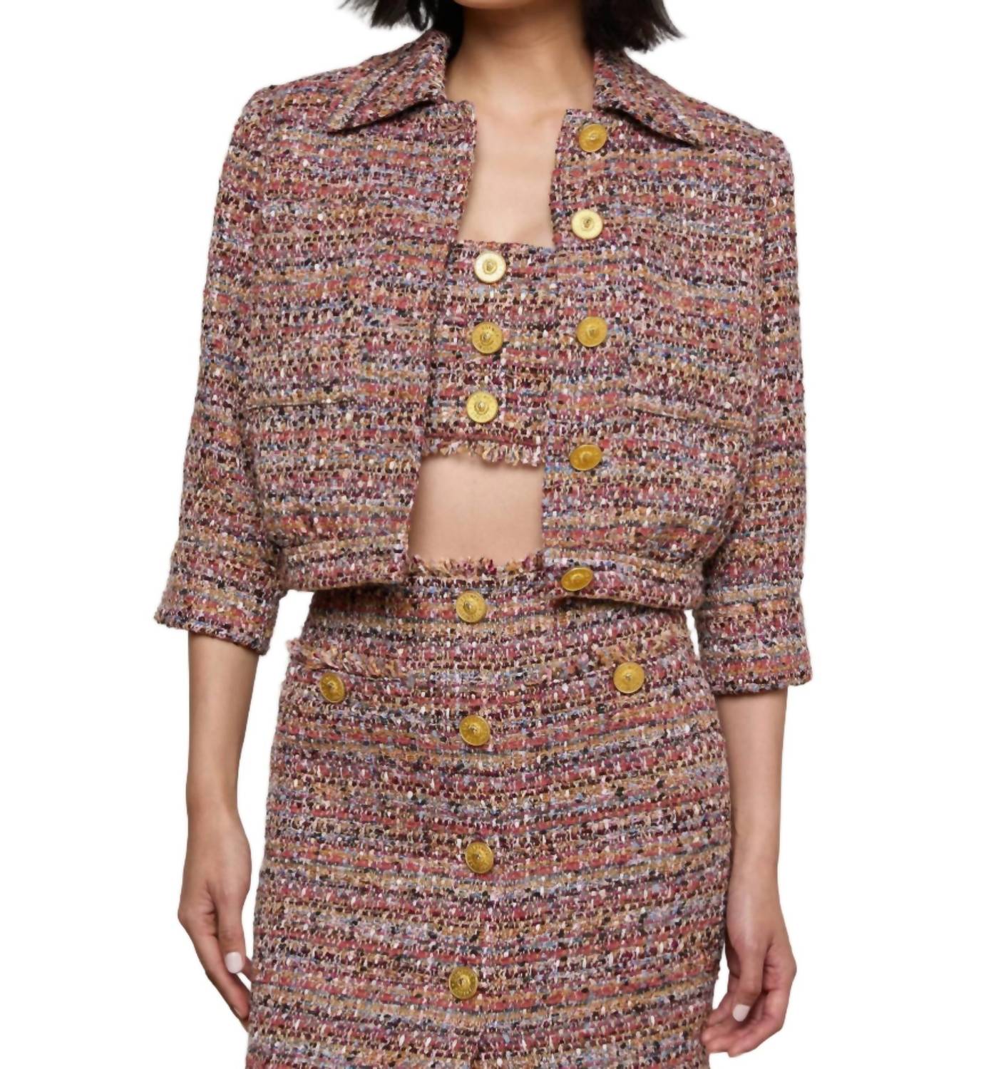 L'Agence - Jia Crop 3/4 Sleeve Jacket