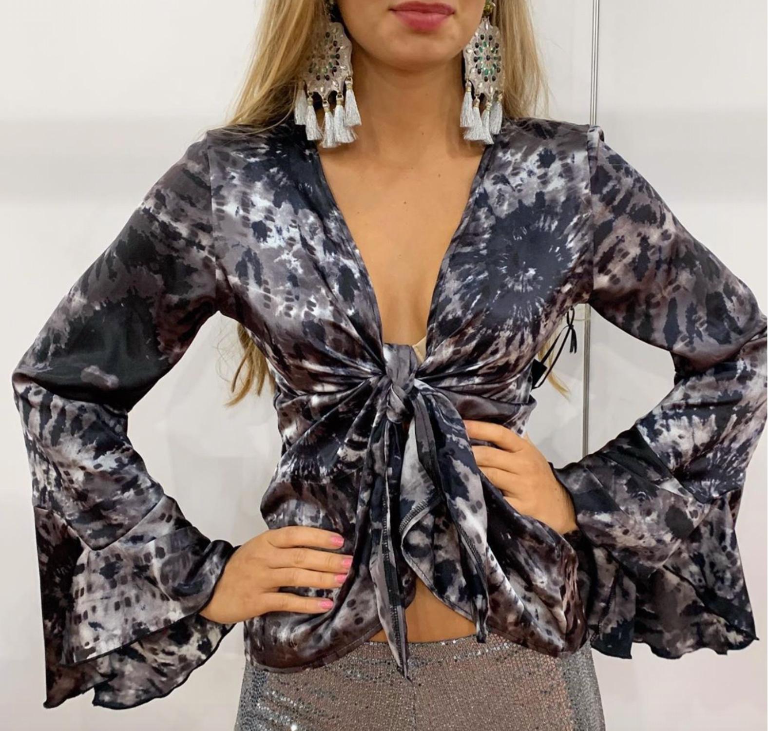 Hi Gorgeous - Tie-Dye Silky Gypsy Top