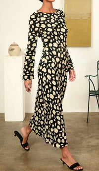 CIAO LUCIA Gaia Long Sleeve Midi Dress in shell - women's dress - view 4