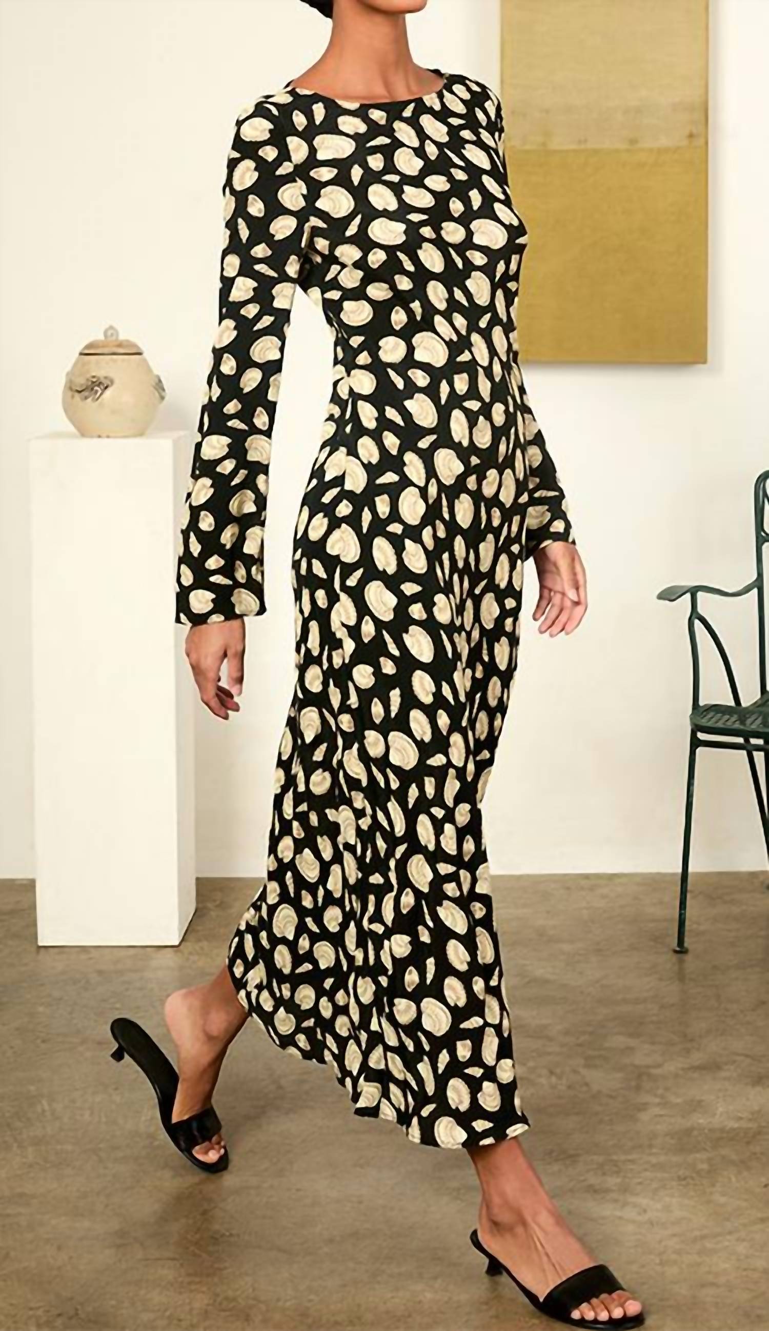 CIAO LUCIA Gaia Long Sleeve Midi Dress in shell - women's dress - view 4