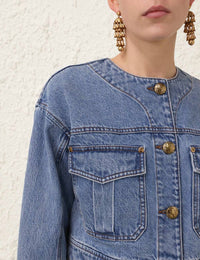 Zimmermann - Denim Cropped Jacket