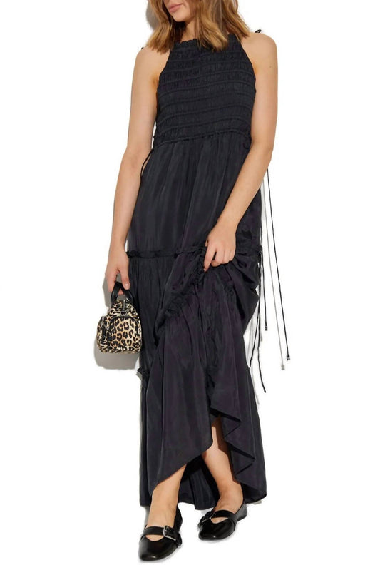 Ganni - Habotai Maxi Smock Slip Dress