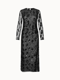 BAUM UND PFERDGARTEN Jenina Soft Mesh Maxi Dress in black - women's dress - alternate view