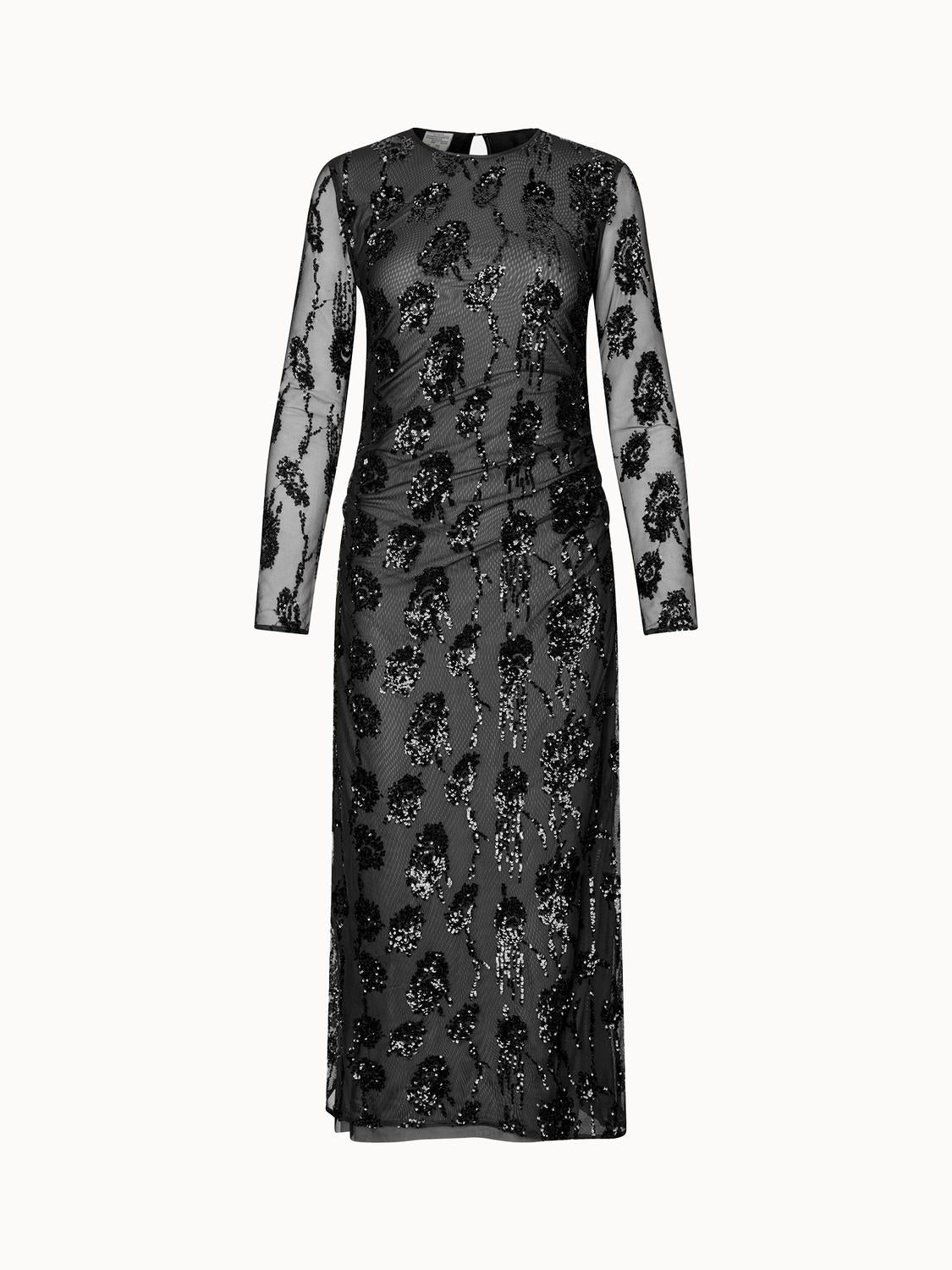 BAUM UND PFERDGARTEN Jenina Soft Mesh Maxi Dress in black - women's dress - alternate view