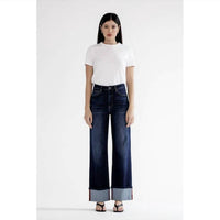 Mica Denim - High Rise Wide Leg Jeans With Cuff