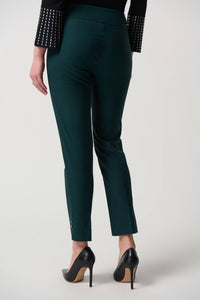 Joseph Ribkoff Slim Formal Ankle Pull On Pants in emerald - women's pants - detail view