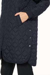 Ilse Jacobsen Padded Quilt Coat in dark indigo - women's jacket - alternate view