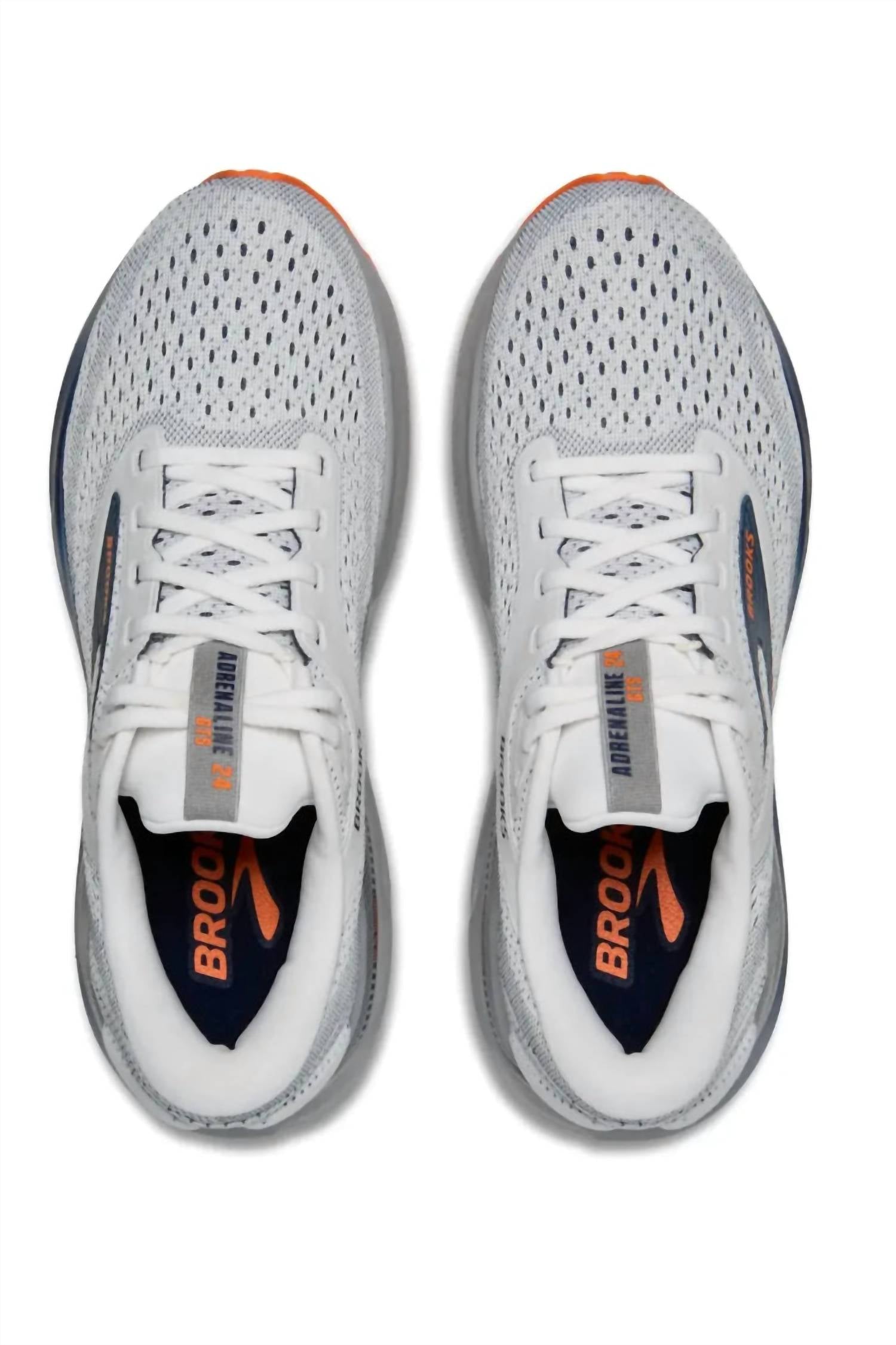 BROOKS Men's Adrenaline Gts 24 Running Shoes in white peacoat alloy - men's shoe - view 4