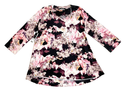 Nic + Zoe - Women's Floral Print Lightweight Knit Top