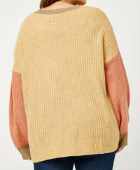 Hayden La - Color Block Waffle Knit Sweater
