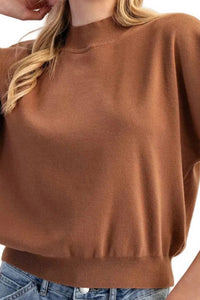 Ee:Some - Mock Neck Short Sleeve Top