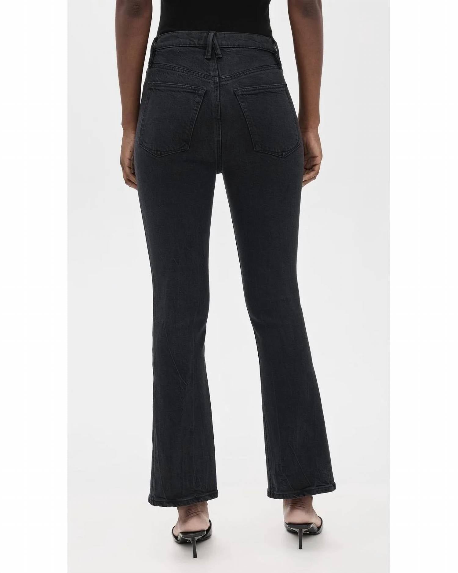 GOOD AMERICAN Good Standard Kick Flare Jeans in black390 - women's jeans - alternate view