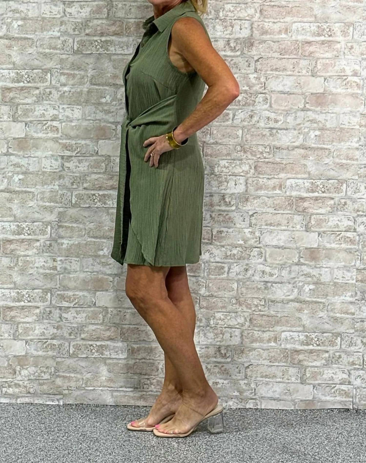 The Moment Collection - Textured Belted Mini Dress
