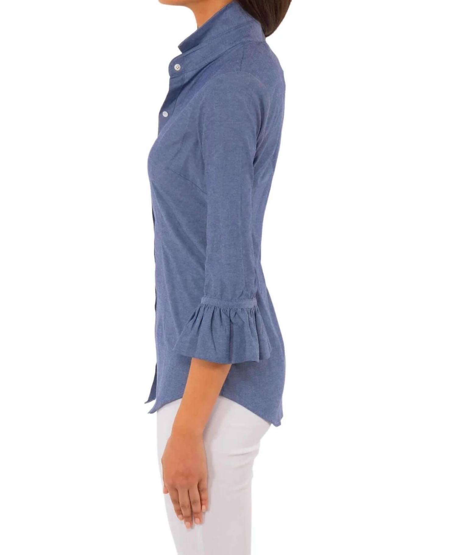 Gretchen Scott - Wash & Wear Ruffle Detail Blouse Top