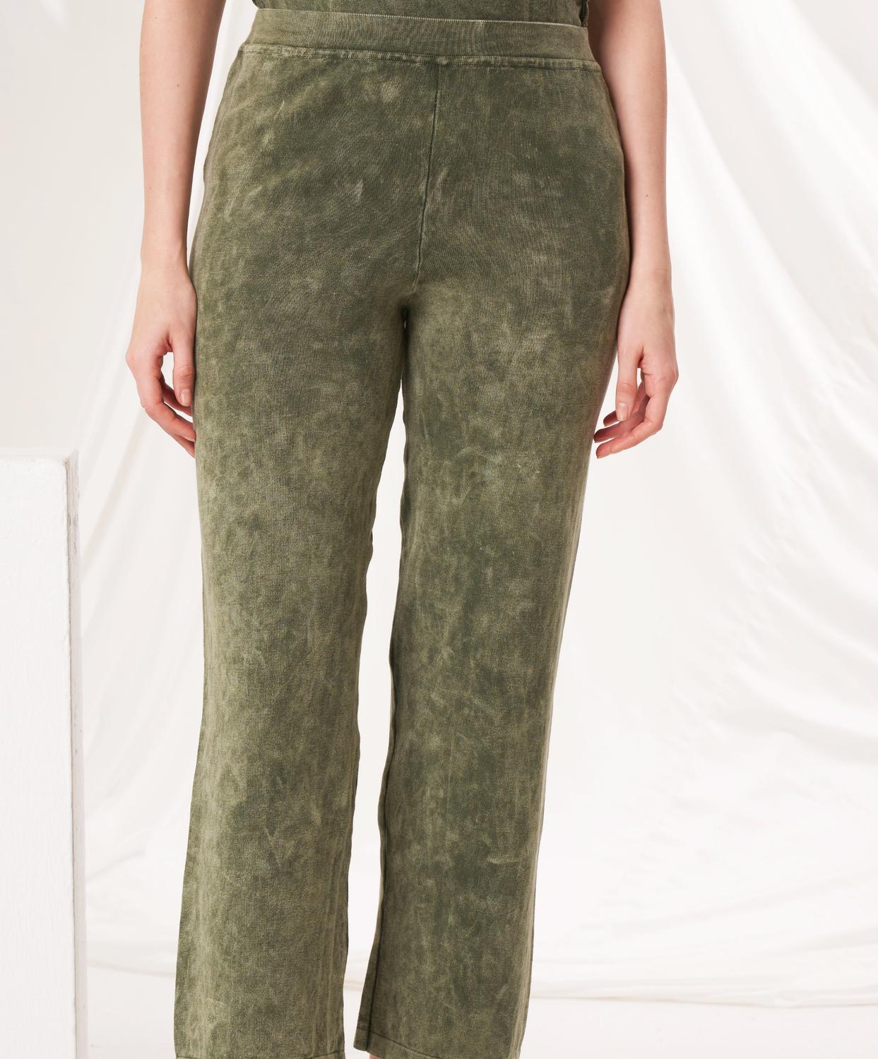 Angel Apparel Wide Leg Lounge Pants in army - women's pants
