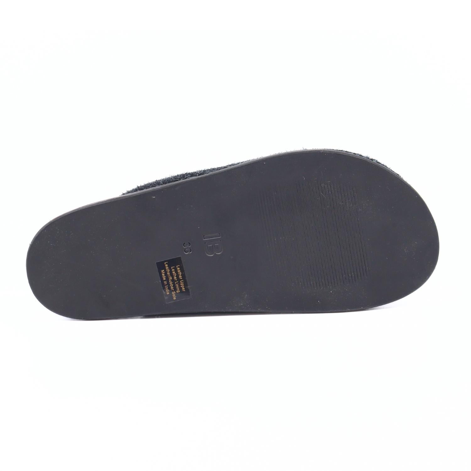 INTENTIONALLY BLANK Women's Agatha Brushed Suede Slip On Mules in black - women's shoe - alternate view