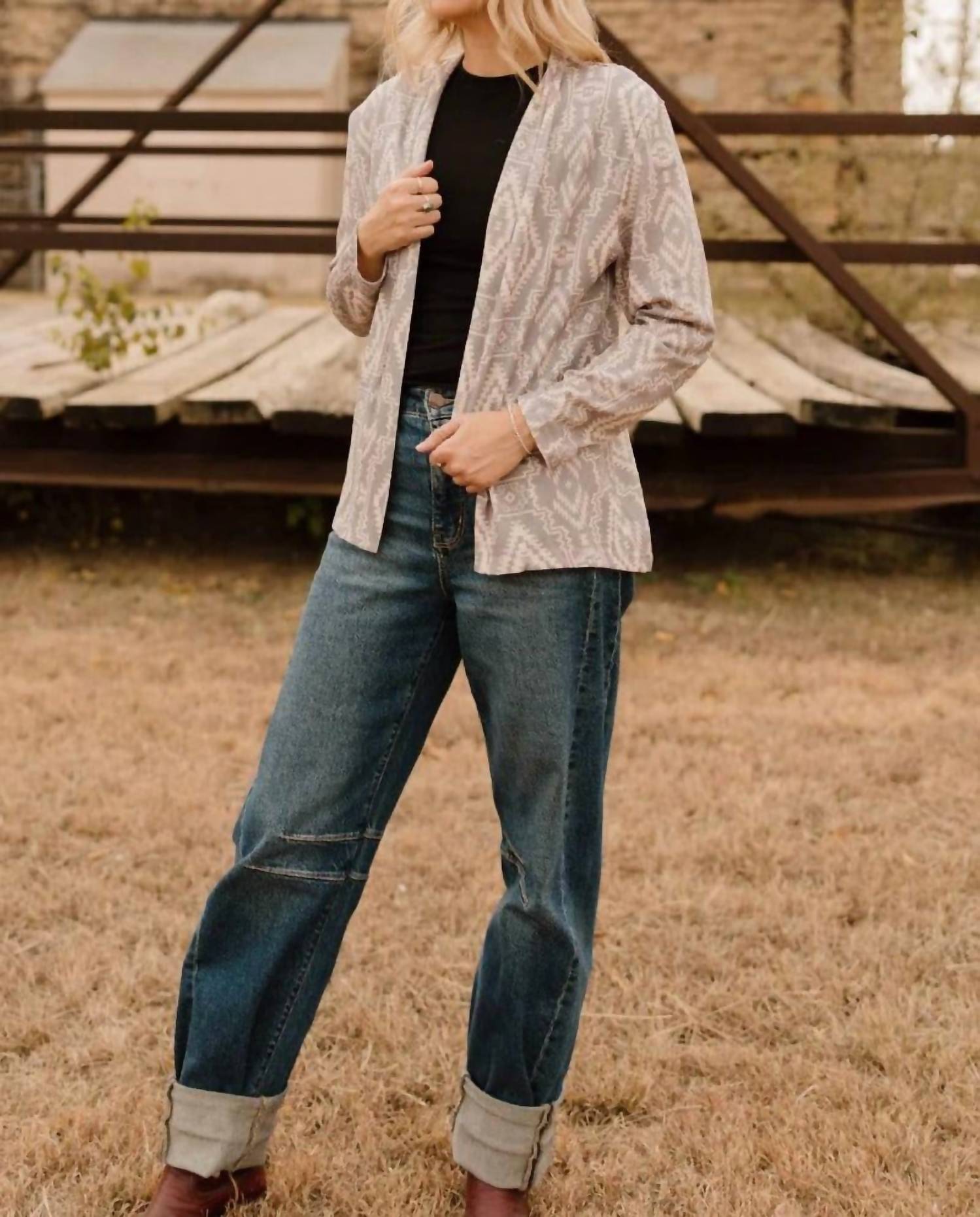 Sterling Kreek Smoke Over Sand Cardigan in beige - women's cardigan - alternate view