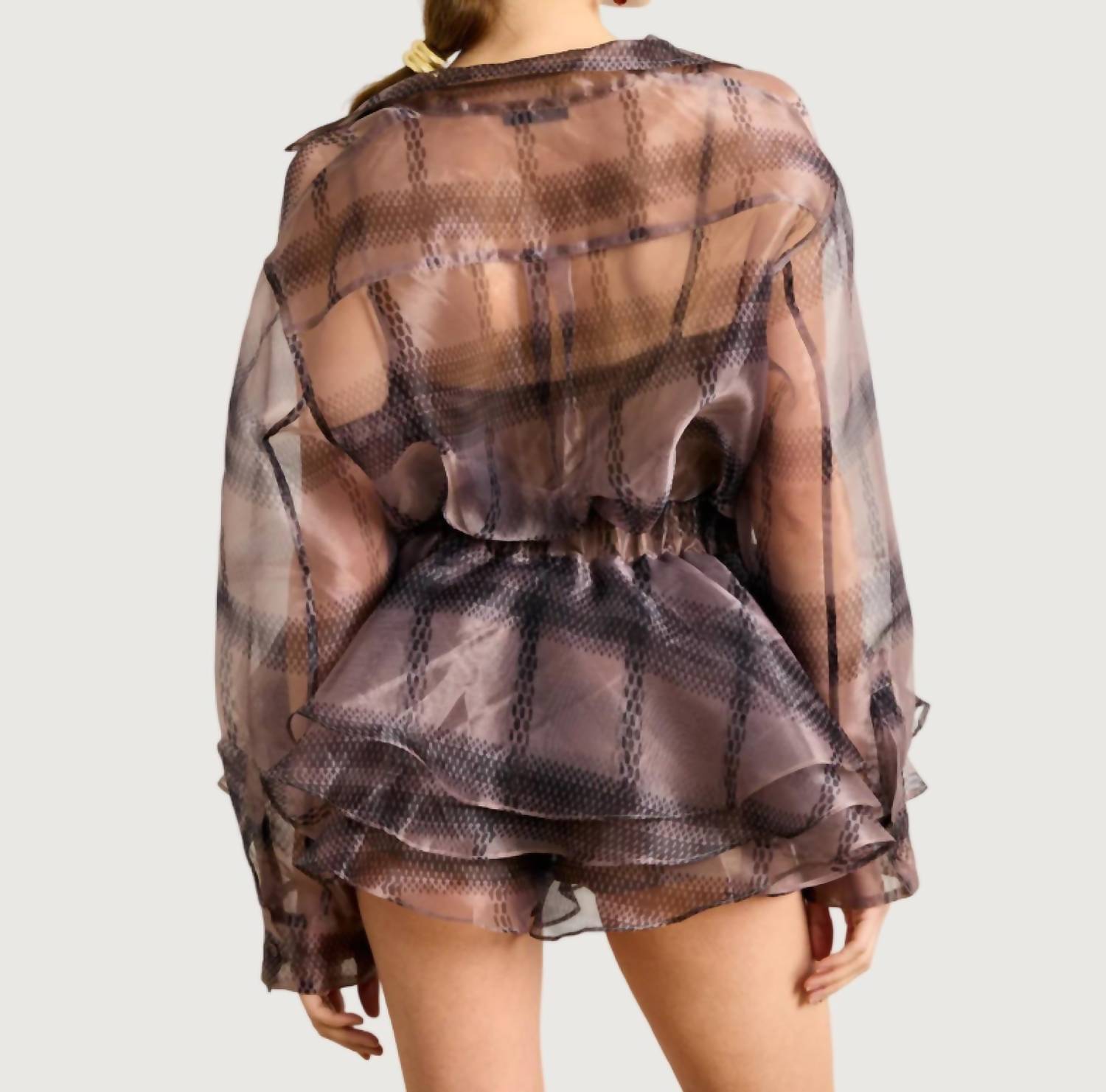 OSEI-DURO Plaid Mini Skort in purple - women's shorts - view 4