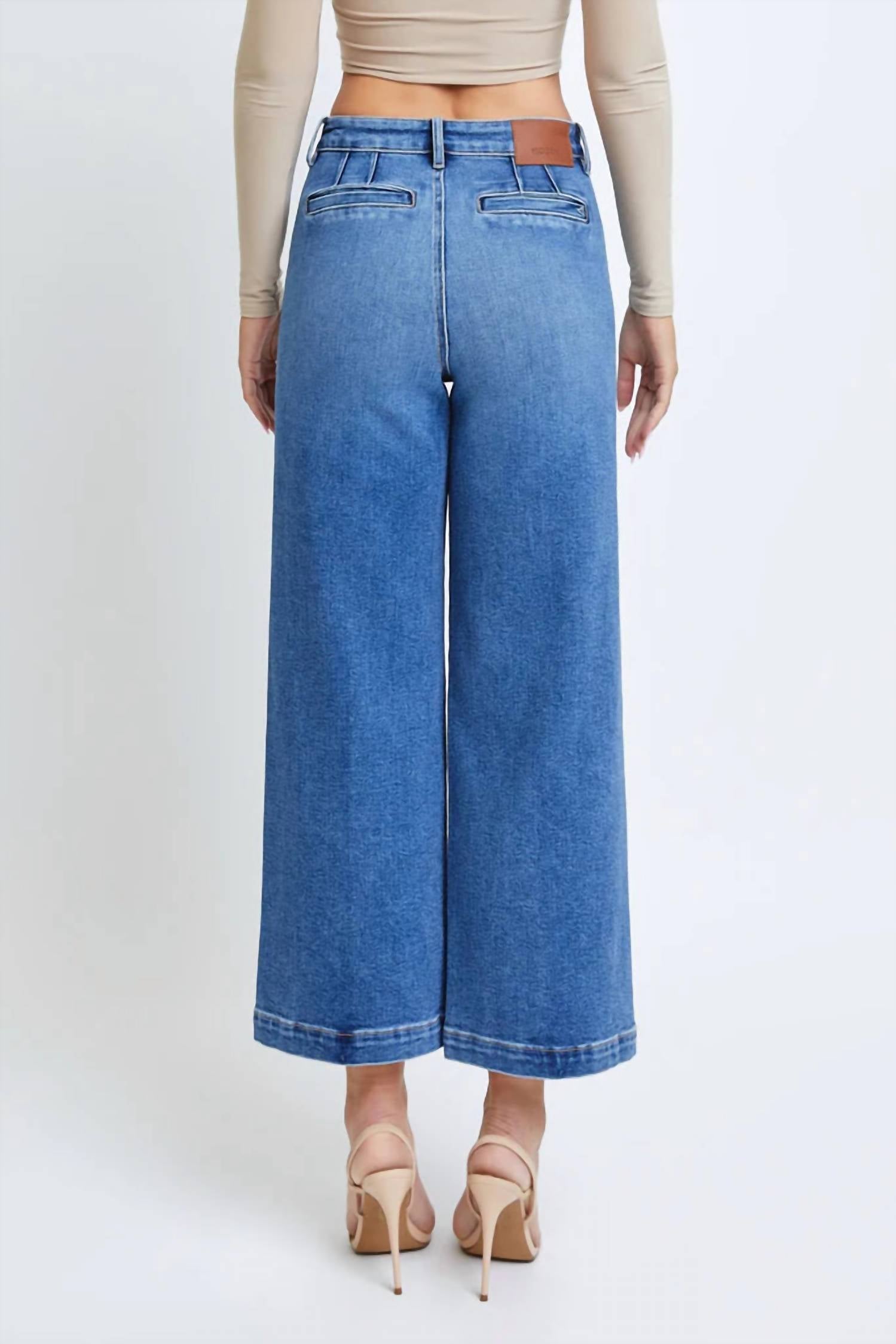 Hidden - Women's Nori Cropped Wide Leg Trouser Jeans
