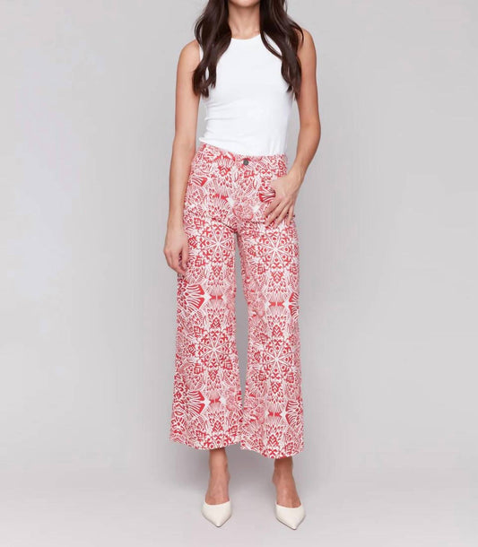 Charlie B - Printed Cotton Flare Pants