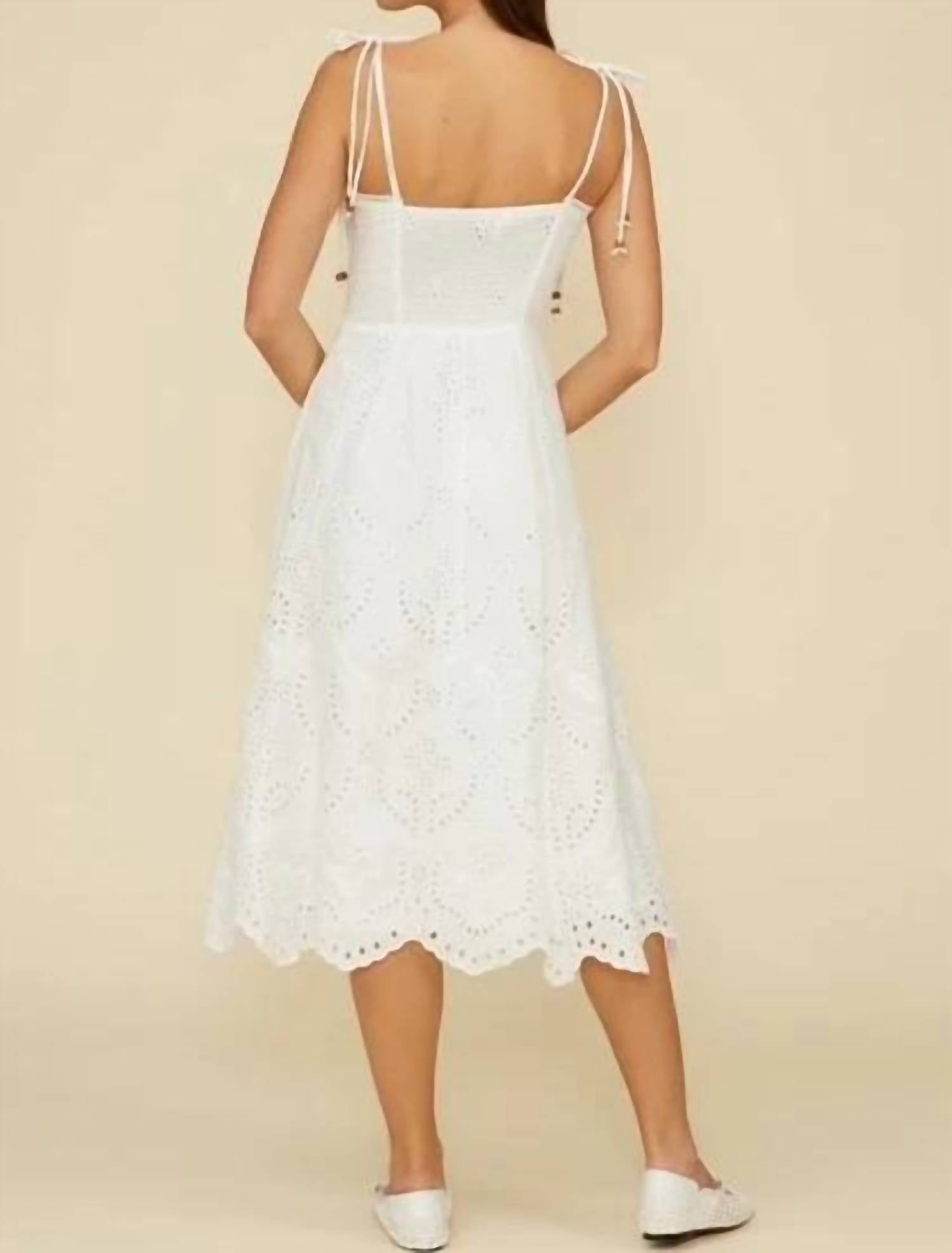Lucy Paris - Marseline Eyelet Midi Dress