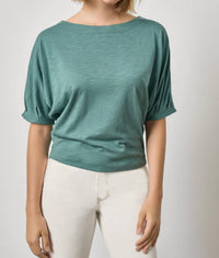 Lilla P Darted Sleeve Dolman Wedge Top in eucalyptus - women's blouse