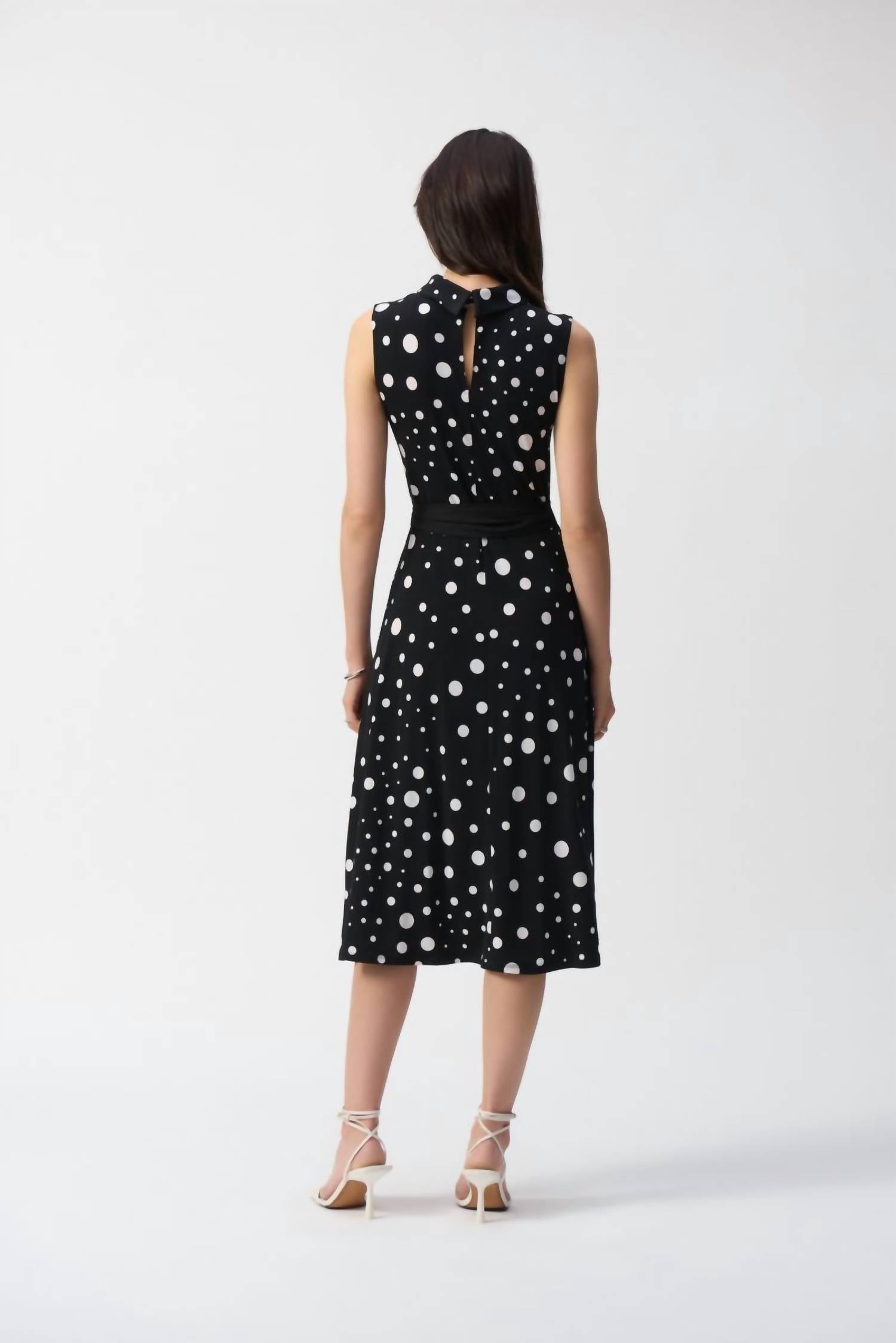 Joseph Ribkoff - Silky Knit Dot Print Fit And Flare Dress
