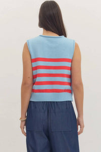 Entro - Stripe Crew Neck Sweater Vest