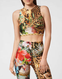 Philipp Plein - Baroque Flowers Crop Top